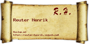 Reuter Henrik névjegykártya